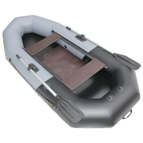 Лодка ПВХ "Компакт-265" гребная, 2 местная, серый/черный