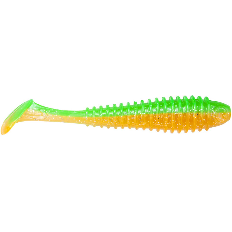 Виброхвост Tubby Daddy 6.5", 3шт, 02 Green-Orange
