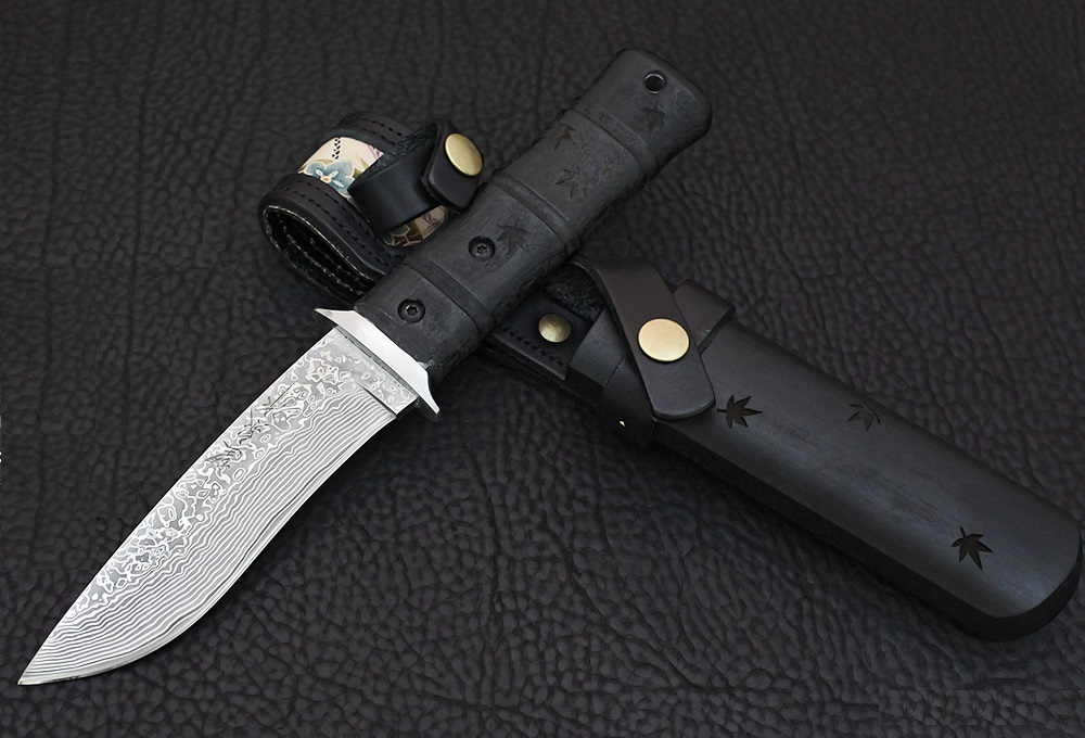 Нож турист., 235/115мм, SKD11(D2) дамасск.ст (36сл.), бук